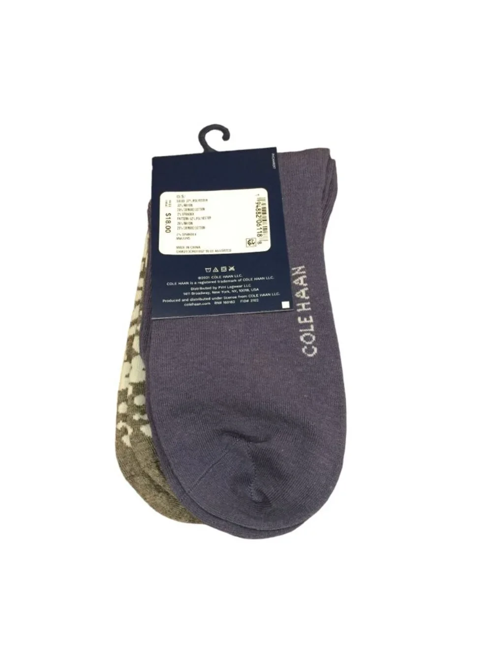 Cole Haan Women's Anklet Size 4-10 Gray Abstract Cornflower Blue